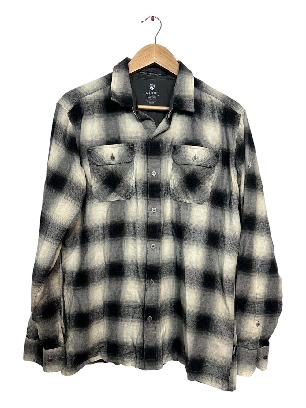 Kuhl Men’s Plaid Flannel Button Up Shirt L Long Sleeve Pockets